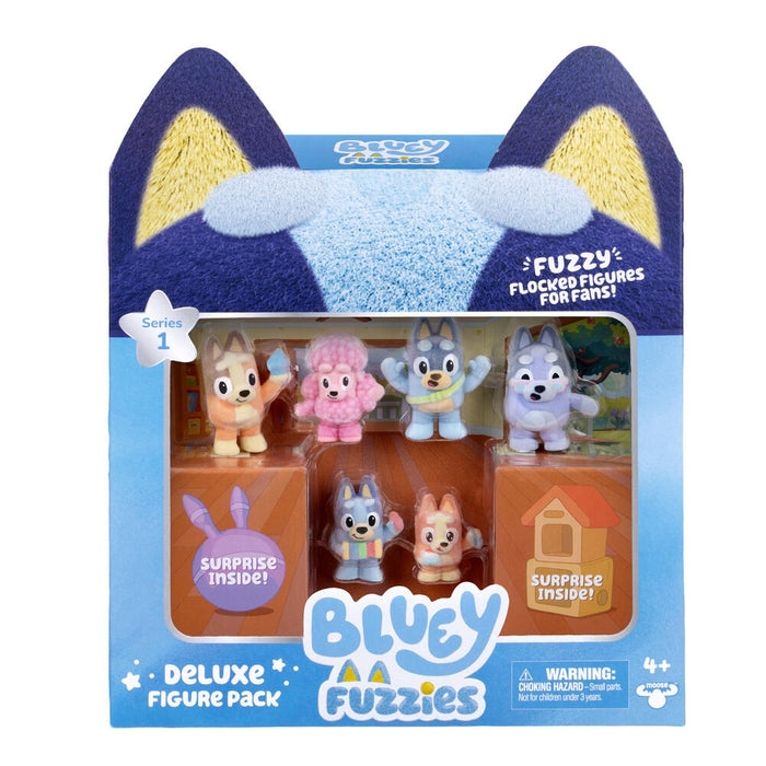 Moose Bluey - Fuzzies Deluxe Figure Set, 8 Pieces