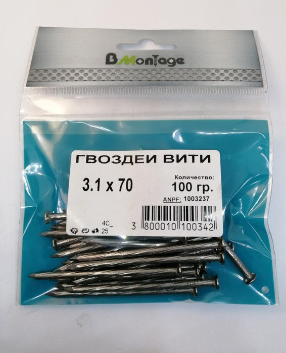 SCREW NAILS 3.1X70 100G BM