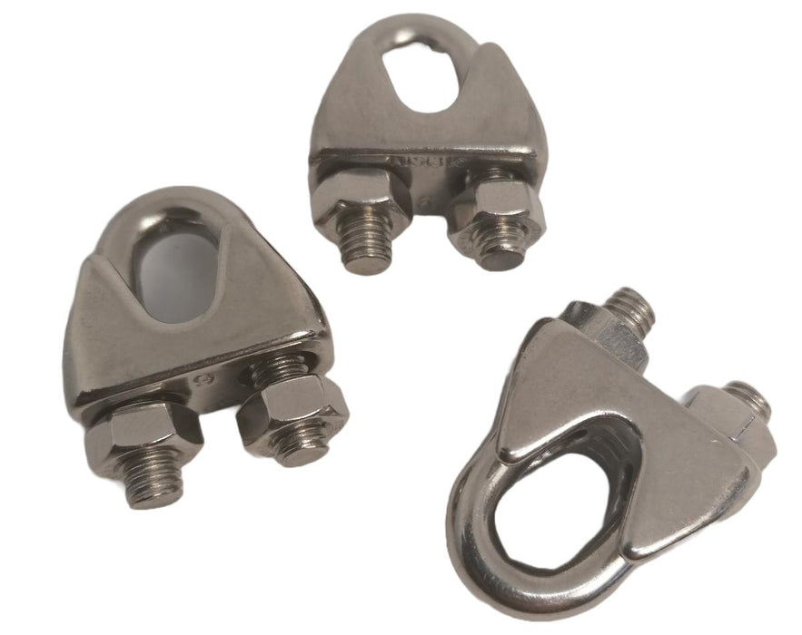 STAINLESS STEEL CLAMP FOR ROPE 6MM 3PCS. BMONTAGE