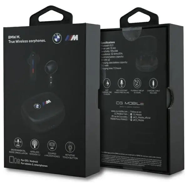 BMW Bluetooth headphones BMBEMIATP20LOK TWS + docking station black/black Printed Logos - Headphones