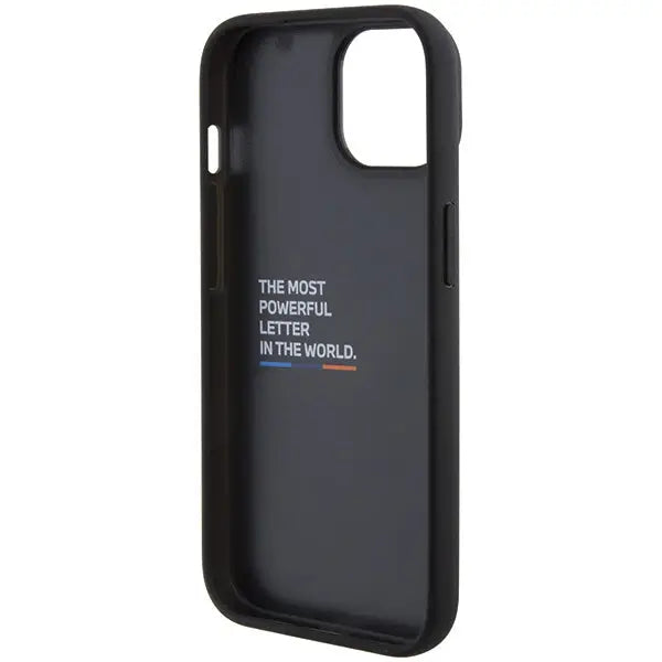 BMW BMHCP15S22PTDK iPhone 15 6.1’’ black/black Leather Stamp Tricolor - Cell phone cases and covers<<<HurtelXML
