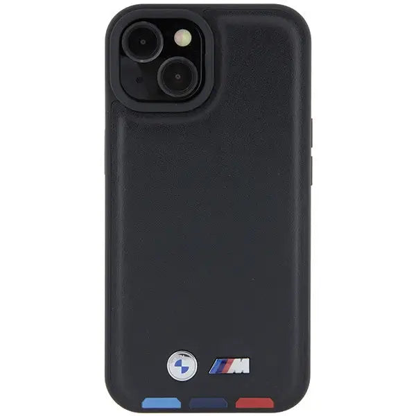 BMW BMHCP15S22PTDK iPhone 15 6.1’’ black/black Leather Stamp Tricolor - Cell phone cases and covers<<<HurtelXML