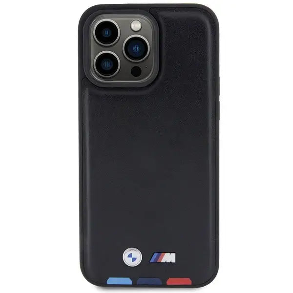 BMW BMHCP15X22PTDK iPhone 15 Pro Max 6.7’’ black/black Leather Stamp Tricolor - Cell phone cases and covers<<<HurtelXML