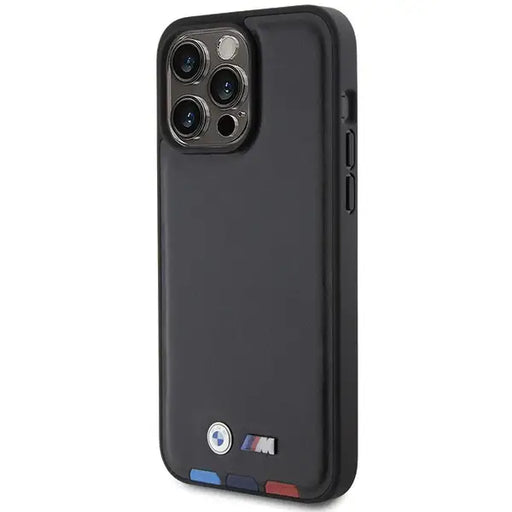 BMW BMHCP15X22PTDK iPhone 15 Pro Max 6.7’’ black/black Leather Stamp Tricolor - Cell phone cases and covers<<<HurtelXML