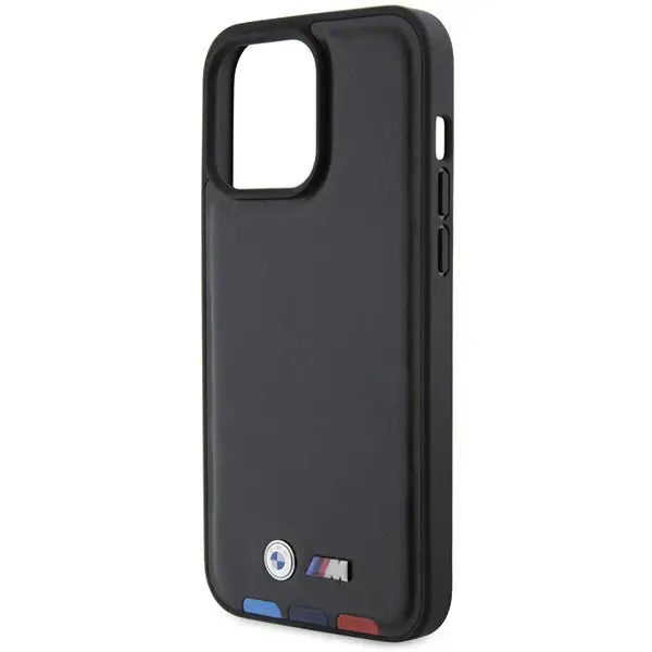 BMW BMHCP15X22PTDK iPhone 15 Pro Max 6.7’’ black/black Leather Stamp Tricolor - Cell phone cases and covers<<<HurtelXML