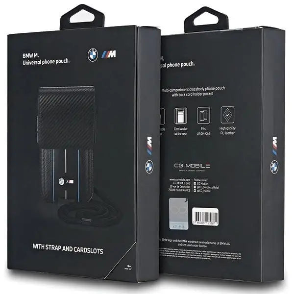 BMW Carbon & Blue Stripe phone bag - black - Others<<<HurtelXML