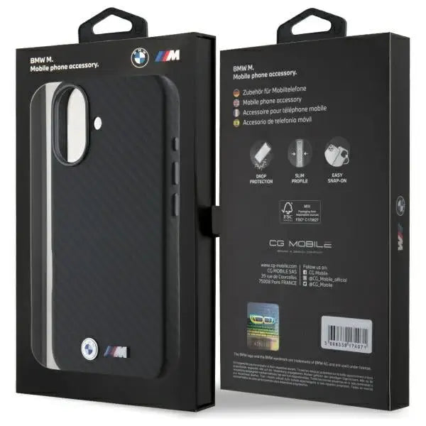 BMW Carbon Wrapped Metal iPhone 16 Case - Black - Cell phone cases and covers<<<HurtelXML