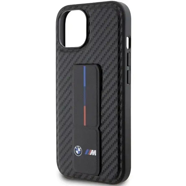 BMW Grip Stand Smooth & Carbon case for iPhone 15 - black - Cell phone cases and covers<<<HurtelXML