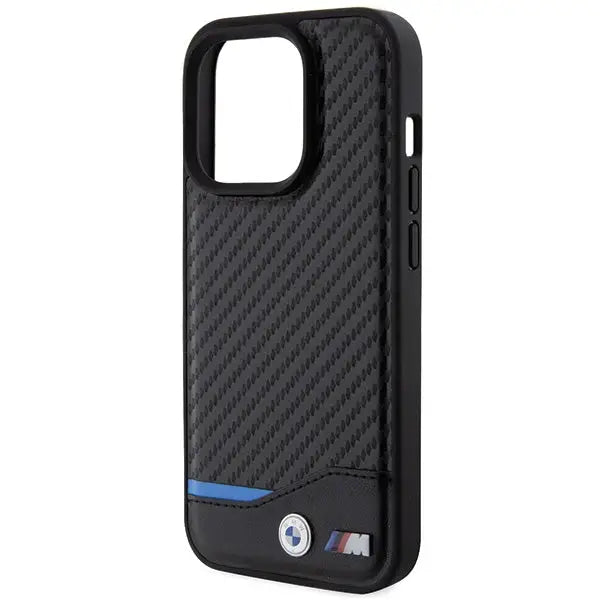 BMW Leather Carbon case for iPhone 15 Pro - black - Cell phone cases and covers<<<HurtelXML