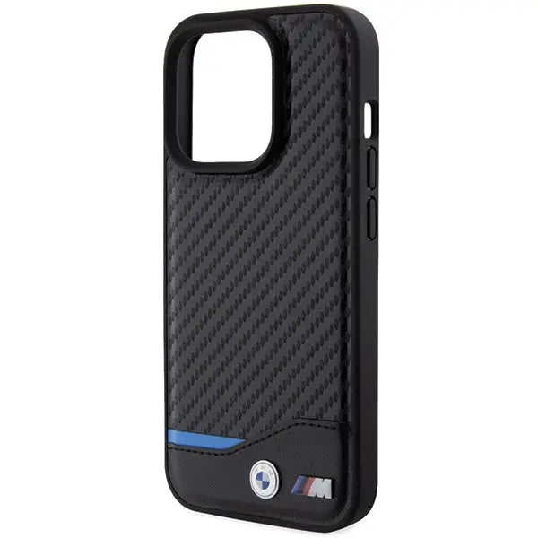 BMW Leather Carbon MagSafe iPhone 15 Pro Max Case - Black - Cell phone cases and covers<<<HurtelXML