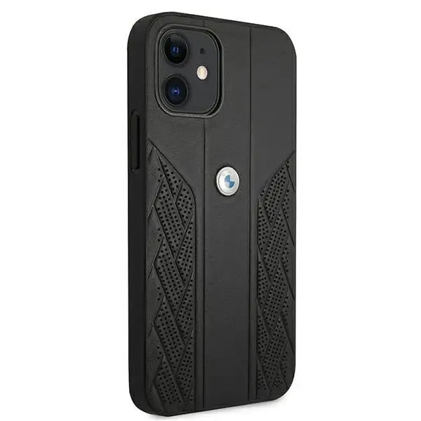 BMW Leather Curve Perforate Case for iPhone 12 mini - Black - Cell phone cases and covers<<<HurtelXML
