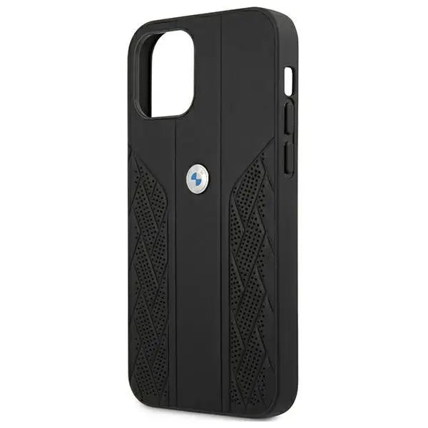 BMW Leather Curve Perforate Case for iPhone 12 mini - Black - Cell phone cases and covers<<<HurtelXML