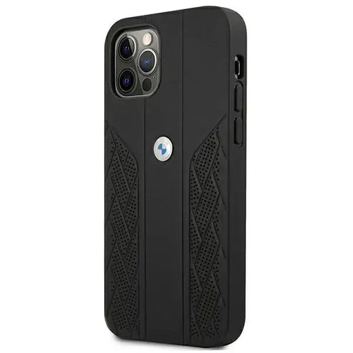 BMW Leather Curve Perforate Case for iPhone 12 Pro Max - Black - Cell phone cases and covers<<<HurtelXML