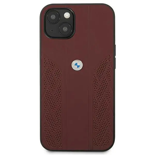 BMW Leather Curve Perforate Case for iPhone 13 mini - Red - Cell phone cases and covers<<<HurtelXML