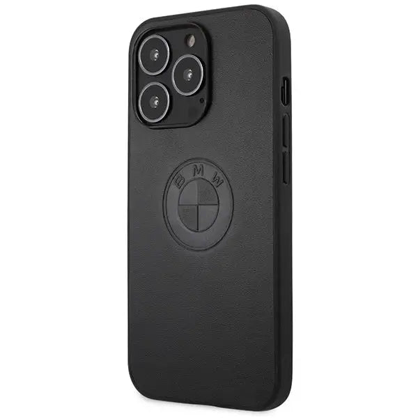 BMW Leather Emboss case for iPhone 13 Pro / iPhone 13 - black - Cell phone cases and covers<<<HurtelXML