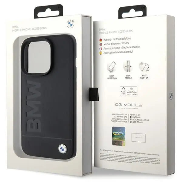 BMW Leather Hot Stamp iPhone 15 Pro Max Case - Black - Cell phone cases and covers<<<HurtelXML