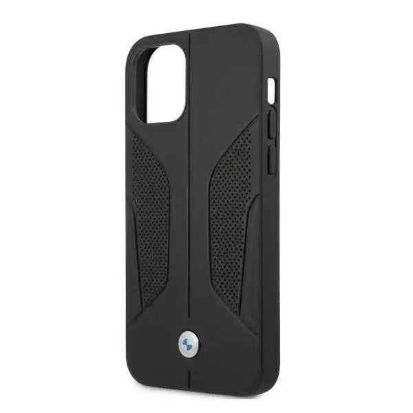 BMW Leather Perforated Sides Case for iPhone 12 Pro Max - Black - Cell phone cases and covers<<<HurtelXML