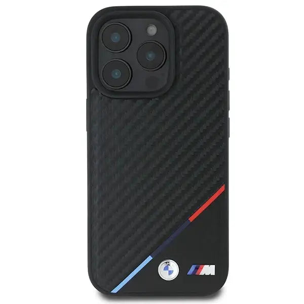 BMW M Carbon Tricolor Line MagSafe Case for iPhone 16 Pro - Black - Cell phone cases and covers<<<HurtelXML