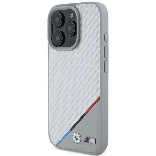 BMW M Carbon Tricolor Line MagSafe Case for iPhone 16 Pro - Gray - Cell phone cases and covers<<<HurtelXML