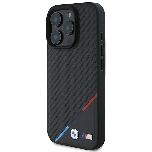 BMW M Carbon Tricolor Line MagSafe Case for iPhone 16 Pro Max - Black - Cell phone cases and covers<<<HurtelXML