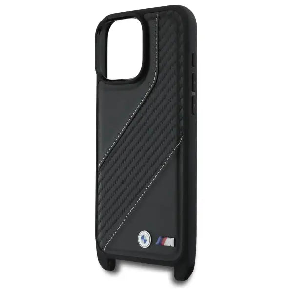BMW M Edition Carbon Stripe & Strap Case for iPhone 16 Pro Max - Black - Cell phone cases and covers<<<HurtelXML