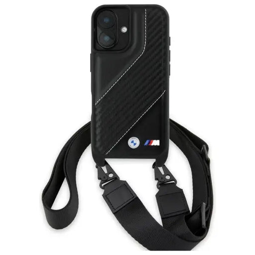 BMW M Edition Carbon Stripe & Strap iPhone 16 Case - Black - Cell phone cases and covers<<<HurtelXML