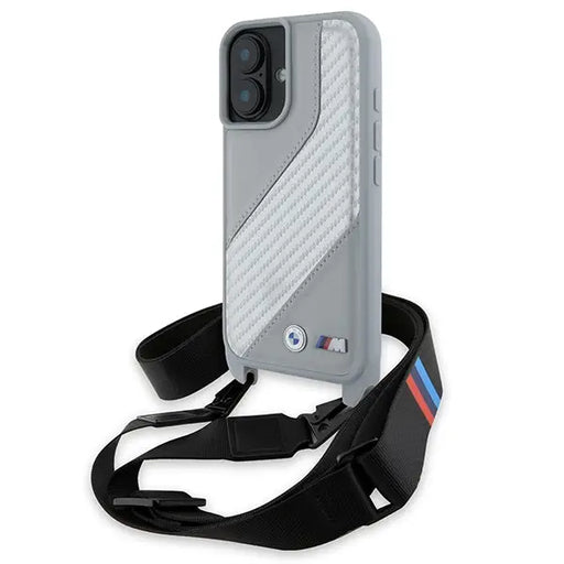BMW M Edition Carbon Stripe & Strap iPhone 16 Case - Gray - Cell phone cases and covers<<<HurtelXML