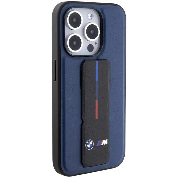 BMW M Grip Stand Bicolor case for iPhone 15 Pro - navy blue - Cell phone cases and covers<<<HurtelXML