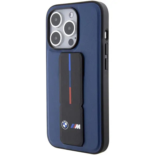 BMW M Grip Stand Bicolor case for iPhone 15 Pro - navy blue - Cell phone cases and covers<<<HurtelXML