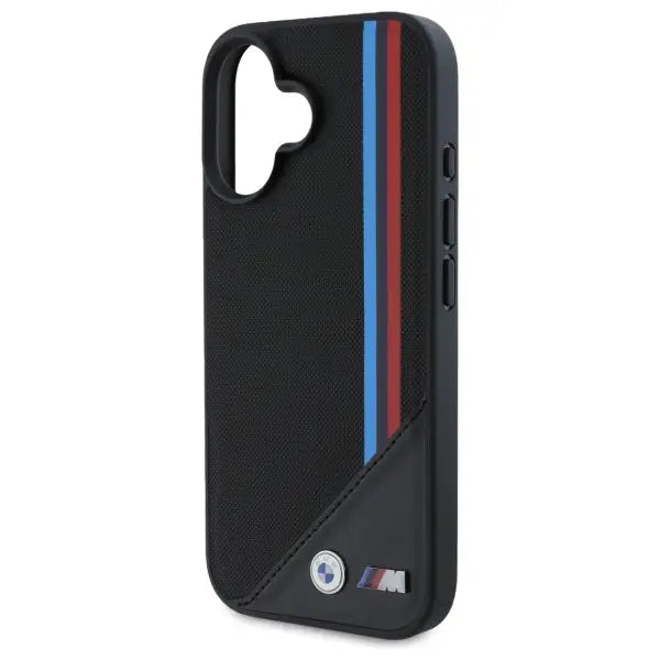 BMW M Meshed Tricolor Stripes MagSafe case for iPhone 16 - black - Cell phone cases and covers<<<HurtelXML