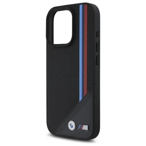 BMW M Meshed Tricolor Stripes MagSafe Case for iPhone 16 Pro - Black - Cell phone cases and covers<<<HurtelXML