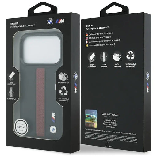 BMW M Perforated Stripe Logo MagSafe Case for iPhone 17 Pro - Red - Cell phone cases and covers<<<HurtelXML