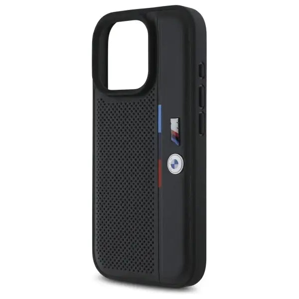 BMW M Perforated Tricolor Detail Line iPhone 16 Pro Max Case - Black - Cell phone cases and covers<<<HurtelXML