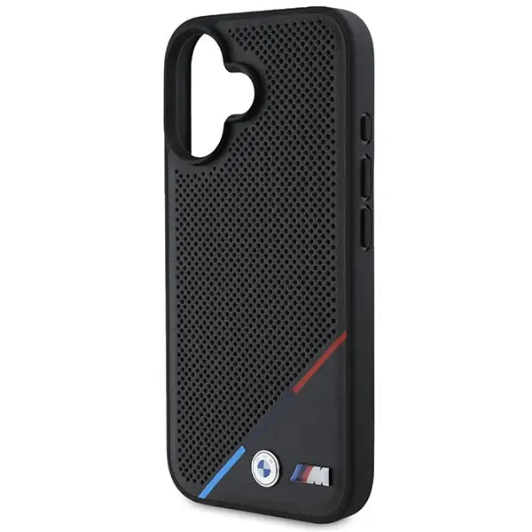 BMW M Perforated Tricolor Line MagSafe Case for iPhone 16 Plus - Black - Cell phone cases and covers<<<HurtelXML
