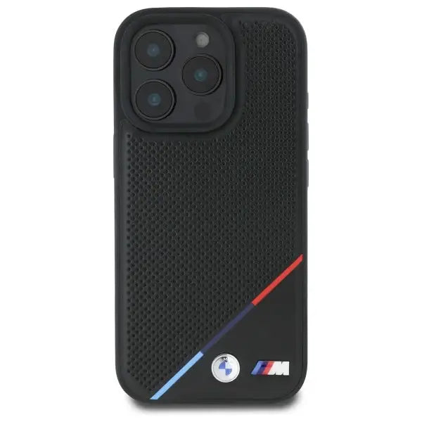 BMW M Perforated Tricolor Line MagSafe Case for iPhone 16 Pro Max - Black - Cell phone cases and covers<<<HurtelXML