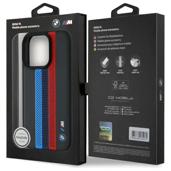 BMW M Performance Tricolor Printed Stripes MagSafe case for iPhone 16 Pro - black - Cell phone cases