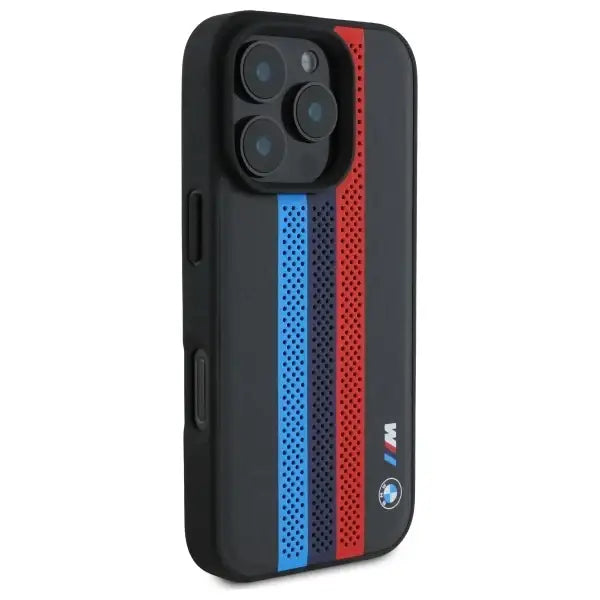 BMW M Performance Tricolor Printed Stripes MagSafe case for iPhone 16 Pro - black - Cell phone cases
