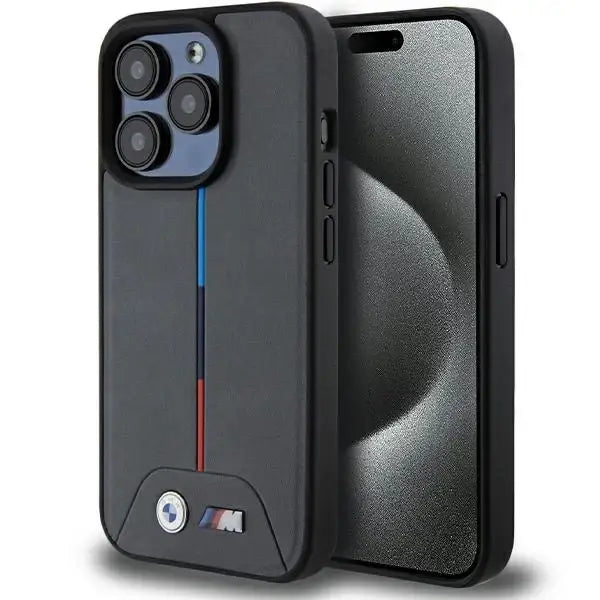 BMW M Quilted Tricolor MagSafe case for iPhone 15 Pro - gray - Cell phone cases and covers<<<HurtelXML