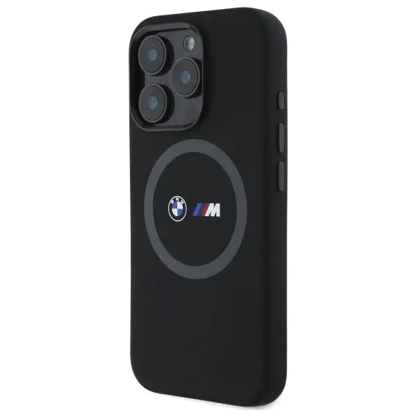 BMW M Silicone Printed Ring MagSafe Case for iPhone 16 Pro Max - Black - Cell phone cases and covers<<<HurtelXML