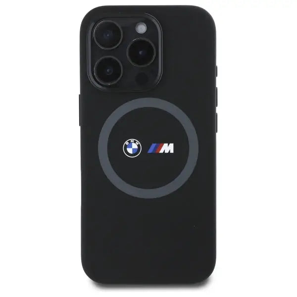 BMW M Silicone Printed Ring MagSafe Case for iPhone 16 Pro Max - Black - Cell phone cases and covers<<<HurtelXML