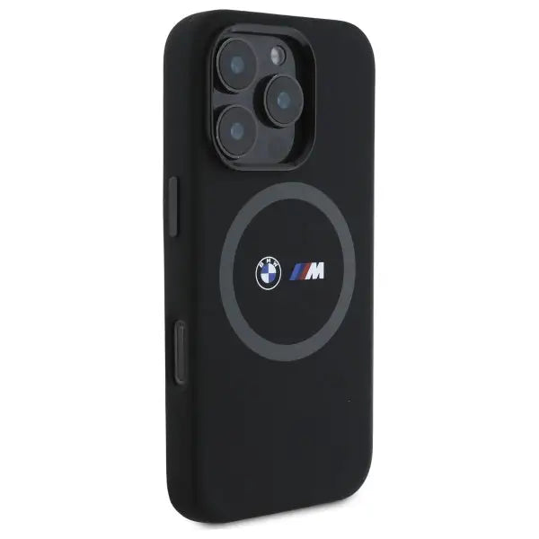 BMW M Silicone Printed Ring MagSafe Case for iPhone 16 Pro Max - Black - Cell phone cases and covers<<<HurtelXML