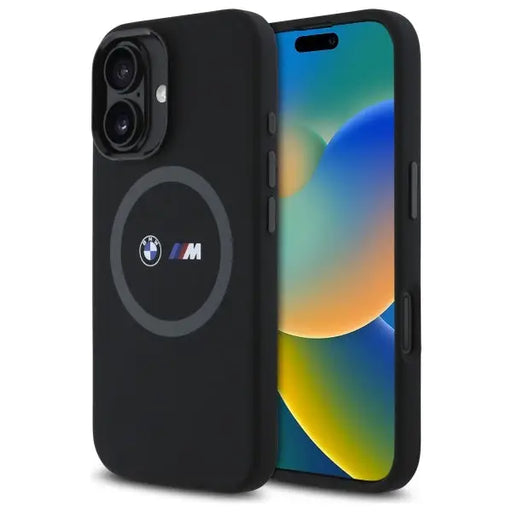 BMW M Silicone Printed Ring MagSafe iPhone 16 Case - Black - Cell phone cases and covers<<<HurtelXML