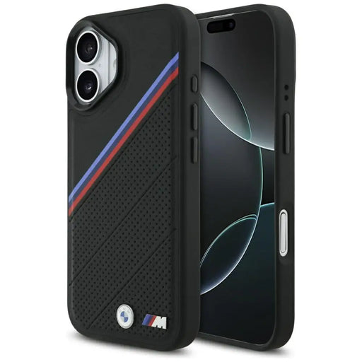 BMW M Tricolor Metal Logo MagSafe Case for iPhone 17 - Black - Cell phone cases and covers<<<HurtelXML