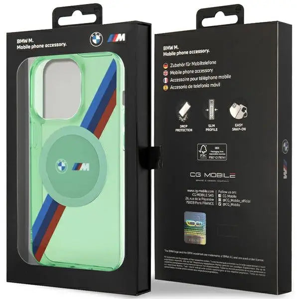 BMW M Tricolor Stripes MagSafe case for iPhone 15 Pro - green - Cell phone cases and covers<<<HurtelXML