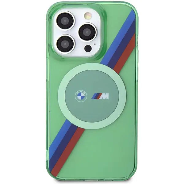 BMW M Tricolor Stripes MagSafe case for iPhone 15 Pro - green - Cell phone cases and covers<<<HurtelXML