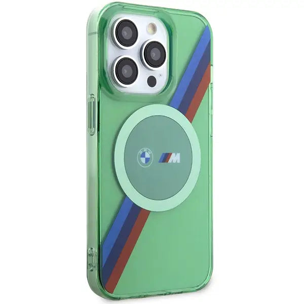 BMW M Tricolor Stripes MagSafe case for iPhone 15 Pro - green - Cell phone cases and covers<<<HurtelXML