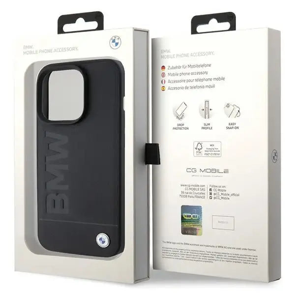BMW MagSafe Leather Hot Stamp case for iPhone 15 Pro Max - black - Cell phone cases and covers<<<HurtelXML
