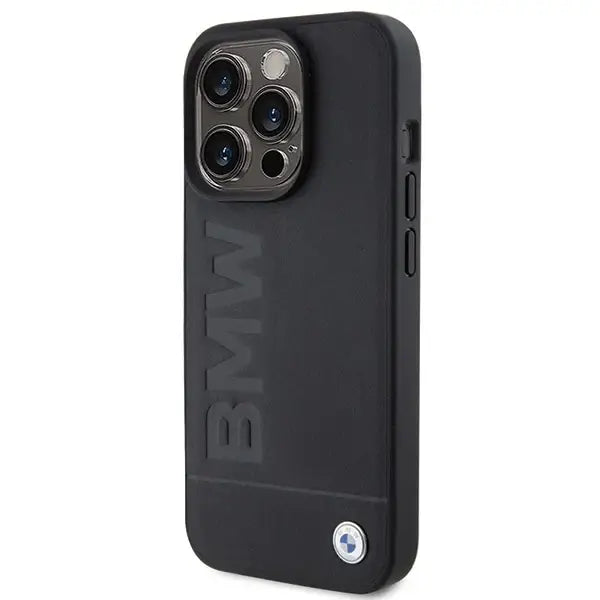 BMW MagSafe Leather Hot Stamp case for iPhone 15 Pro Max - black - Cell phone cases and covers<<<HurtelXML