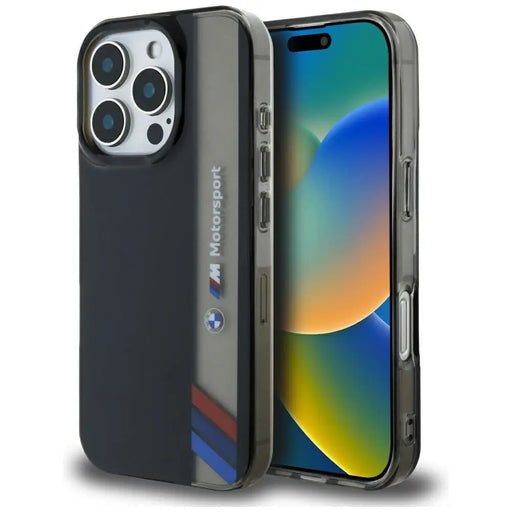 BMW Motorsport IML Vertical Stripe iPhone 16 Pro Max Case - Black - Cell phone cases and covers<<<HurtelXML