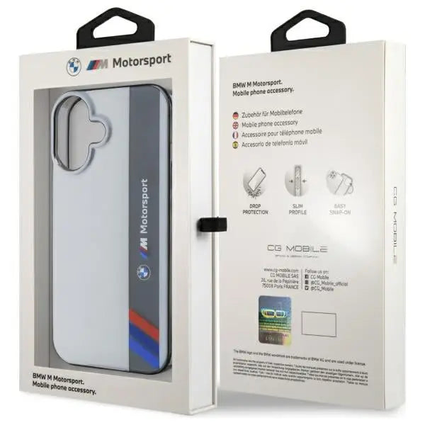 BMW Motosport IML Vertical Stripe iPhone 16 Plus Case - Gray - Cell phone cases and covers<<<HurtelXML